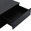 Table basse noire avec tiroir et plateau ouvert en verre trempé-413977253