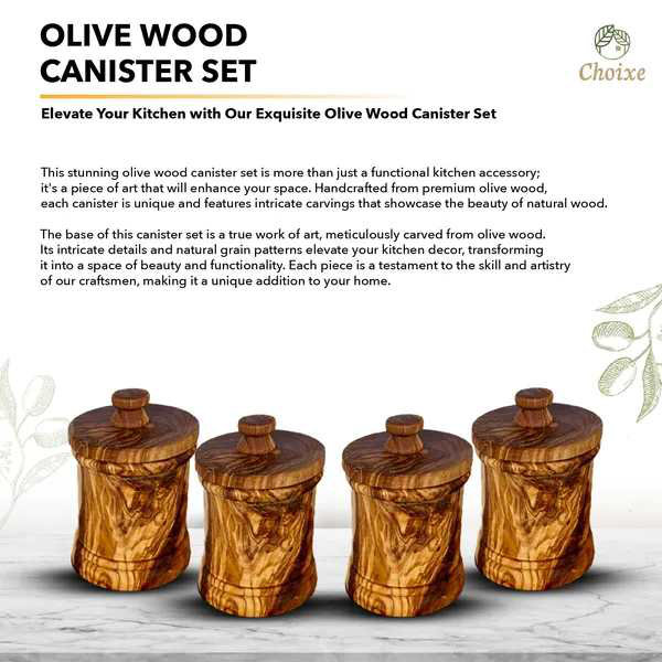 Ensemble de pots en bois d'olivier