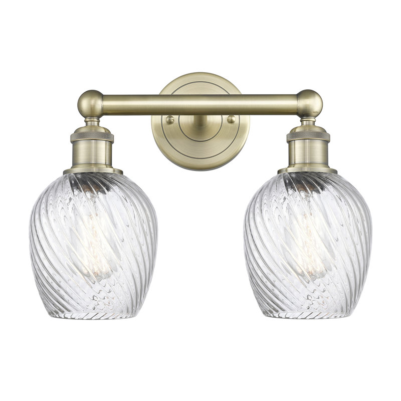 2 - Light Dimmable Vanity Light, Antique Brass