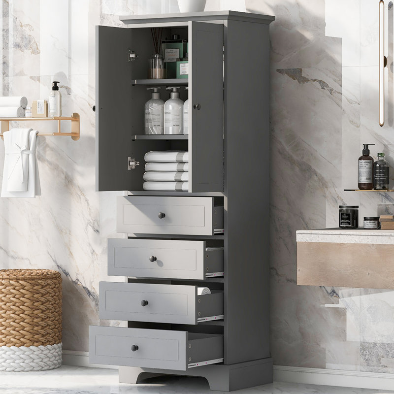 Armoire de rangement pour la salle de bain Niccola, Gris