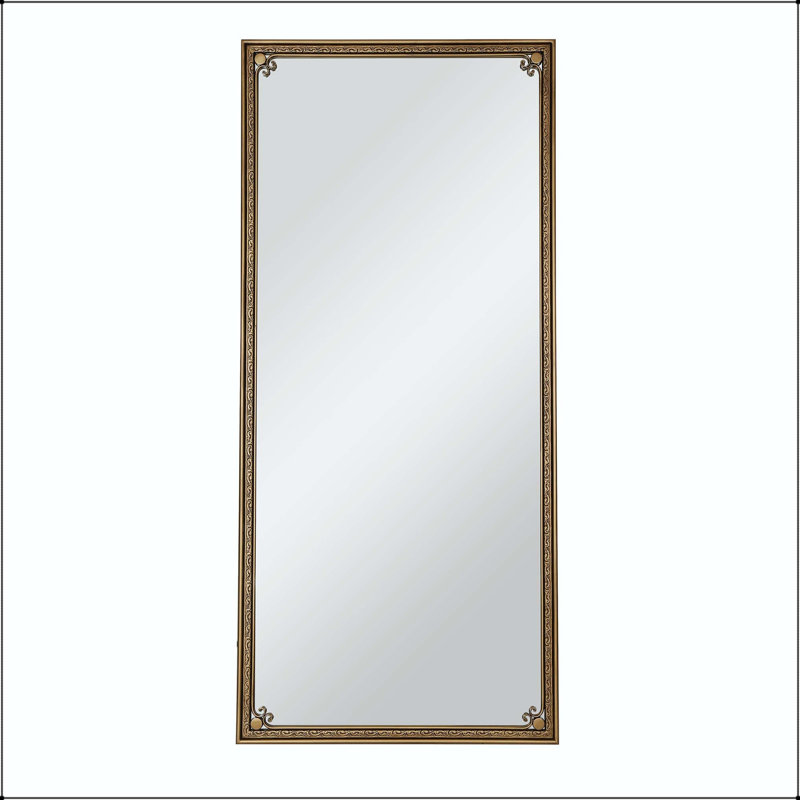 Miroir de plancher pleine longueur avec support et cadre doré antique (70,1 po x 31,9 po)