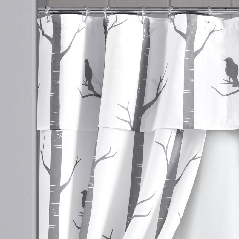 Bird on the Tree 16 Piece Shower Curtain Set + Hooks