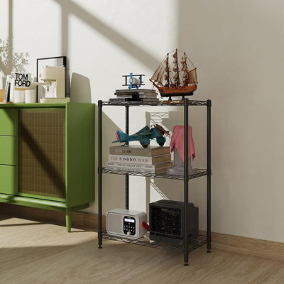 3 Level Shelf Storage Rack Unit Standing Adjustable Metal Shelf Organizer Dining Garage Storage Room Kitchen Garage Storage Rack