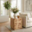 Table d'appoint en bois - Table d'appoint carrée pour la maison, le bureau, la chambre à coucher et le salon - brun clair 21 po