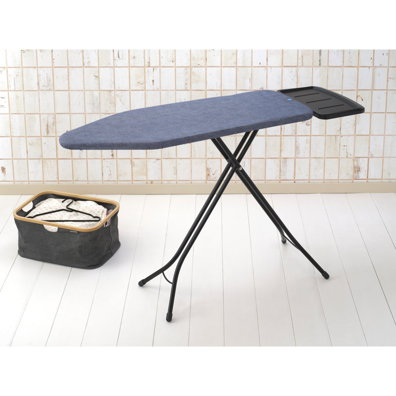 Brabantia Size C Large Ironing Board with Solid Steam Unit Holder, Denim Blue