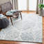 Tapis ivoire / bleu en laine touffeté à la main Ikat-1740070606