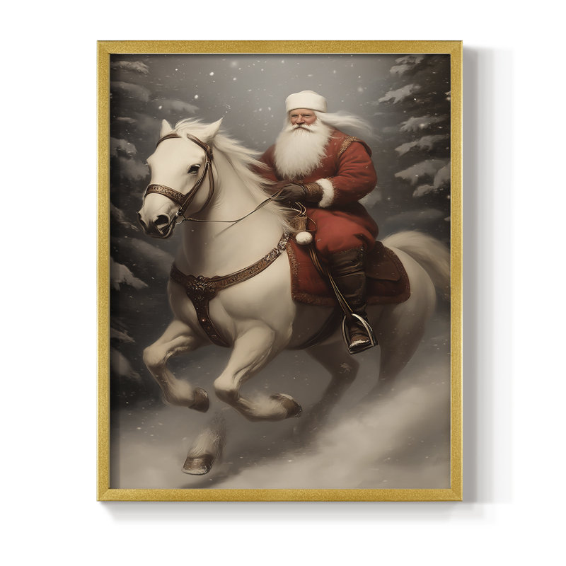 Art des Fêtes de Noël - série 2-IX, reproduction encadrée - bois massif, H 11 po x l 9 po, Doré