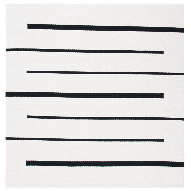 Mana Cotton Striped Indoor Rug, Square 4'