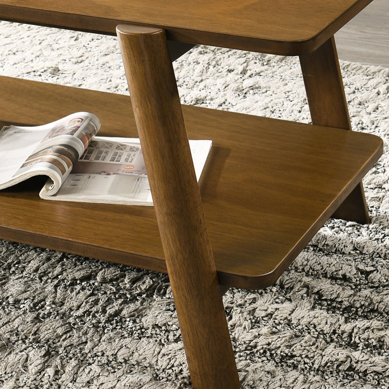 Mid-Century Modern Walnut Side Table With Shelf - Versatile Design For Any Home End Rectangular A Bedroom Look