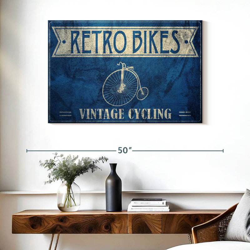 Mehar Retro Bikes Typography, 26" H x 39" W
