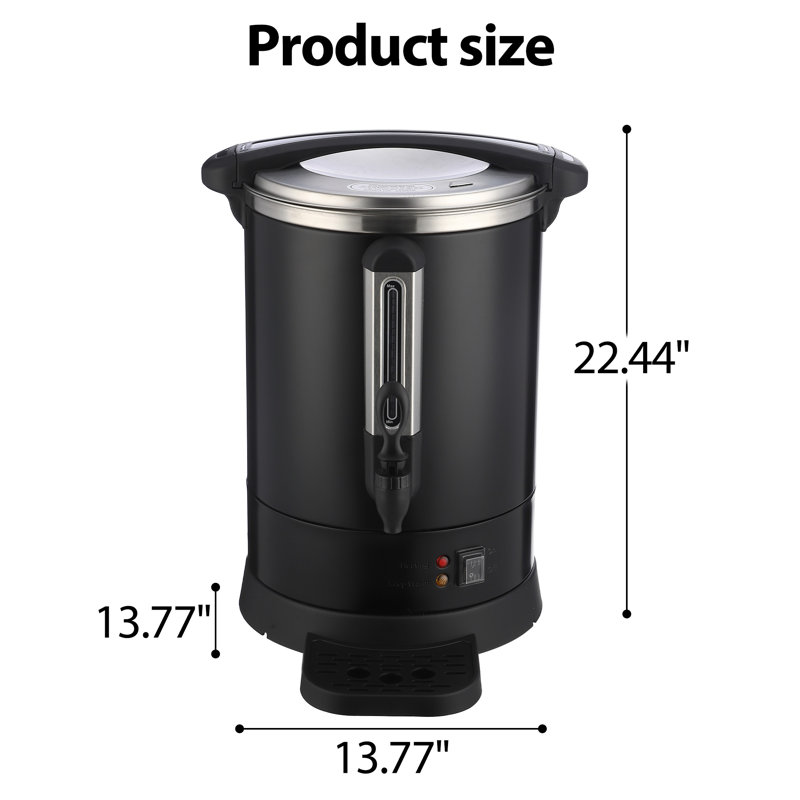 Cafetière en acier inoxydable 100 tasses, distributeur de café à double paroi de 14 L, distributeur de boissons chaudes de qualité professionnelle, infusion rapide, idéal pour les buffets, les réceptions, les mariages, nettoyage facile