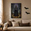 «Dark Fantasy Queen» avec couronne dorée et masque d'Halloween, art mural-735101530