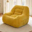 Pouf Avellune en velours côtelé couleur camel | Canapé de sol confortable et moelleux, sans montage, support ergonomique pour le salon, la chambre et le dortoir-431824819