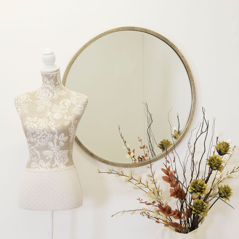 Uplander Wood Flat Wall Mirror, Silver