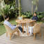 Ensembles de salle à manger de patio en teck pour 4 personnes avec coussin Sydney
