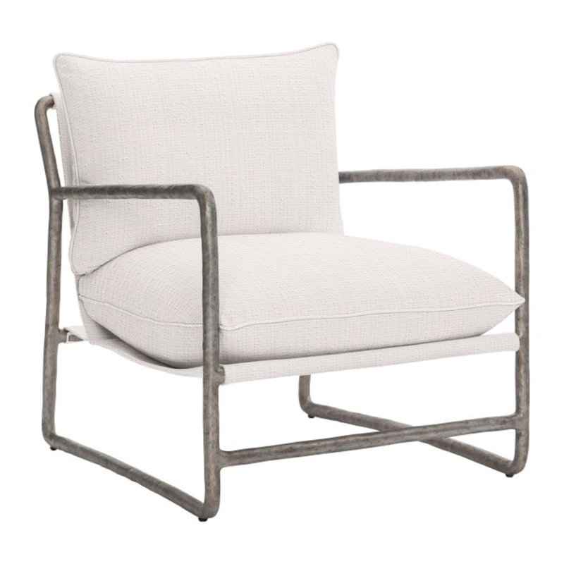 Sorrento Swivel Patio Chair with Cushions, White Sunbrella 6063-000