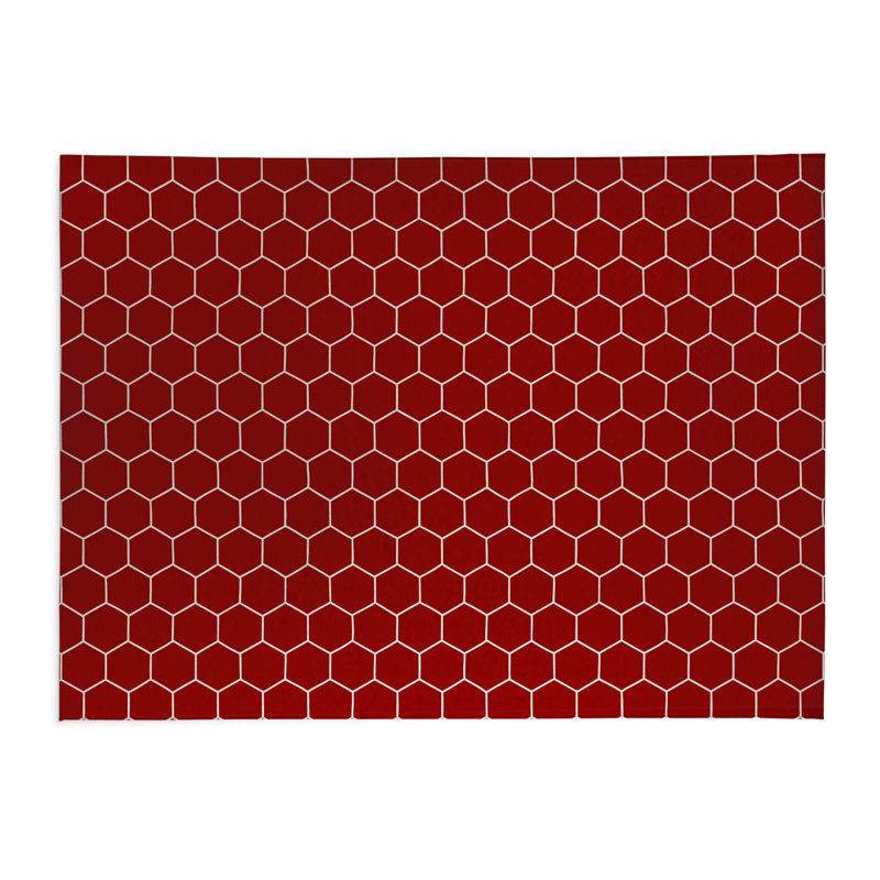 Tapis de cuisine Byrdhill, Rectangle 5 pi x 7 pi, Rouge canneberge