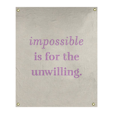 Tapisserie quote « impossible à écrire » en polyester