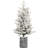 Lumiere Rustic Flocked Tabletop Tree With Pot Base, Warm White LED Lights, Tips, PE+PVC Branches