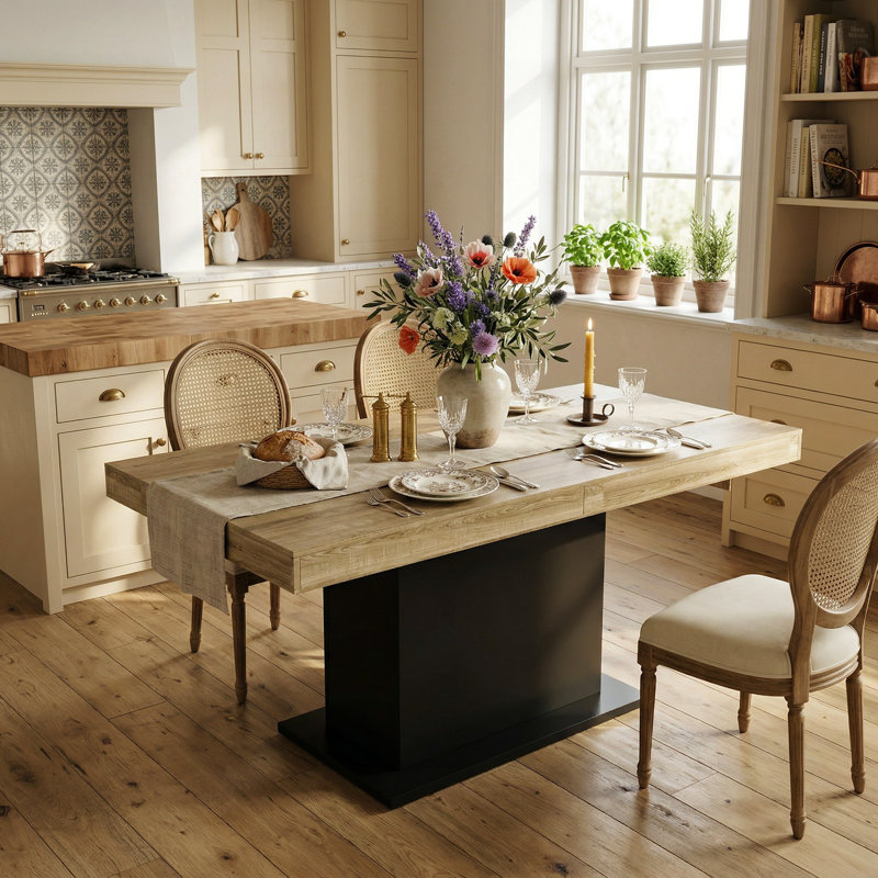 Dining Table With Expandable Desktop For Home & Office