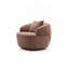 1 canapé moderne pivotant à 360 ° Mid-Century courbé, tissu bouclé attrayant pour le salon, la chambre à coucher et le bureau