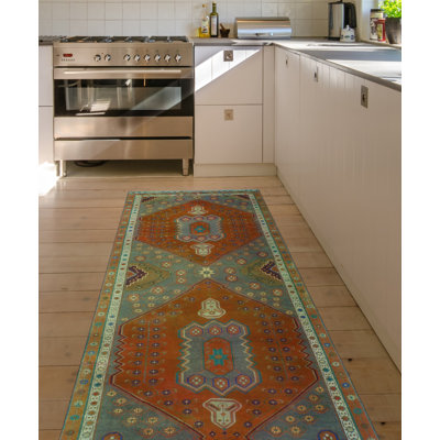 Danjela One-of-a-Kind 3'9" X 9'9" 1980s Runner Wool Area Rug