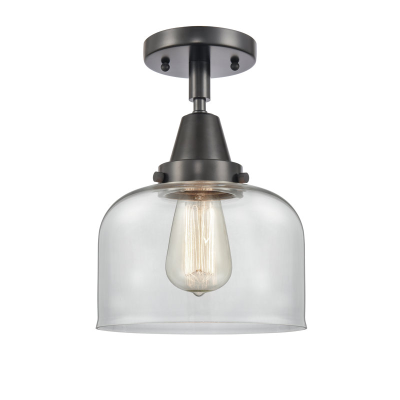 Plafonnier en verre, Ampoule non incluse, Oui, Noir mat