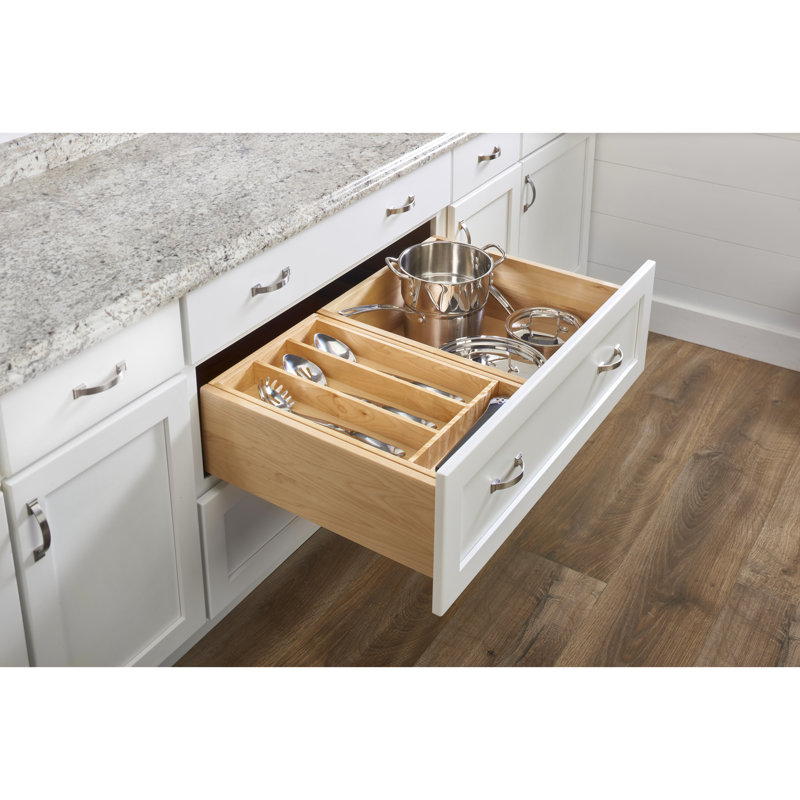 Rev-A-Shelf Wood Trim-to-Fit Utensil Drawer Organizer Insert, 2.38"H x 24"W x 22"D