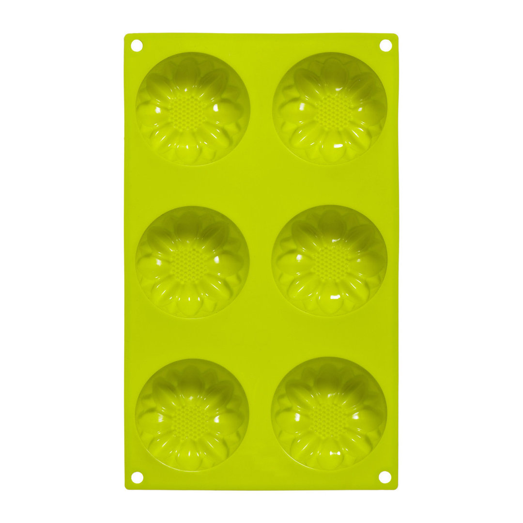 Symple Stuff Omaha 6 Cup Non-Stick Silicone Mould with Lid