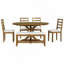 Ensemble de table de salle à manger à rallonge 6 pièces 60 pouces avec rallonge amovible 18 pouces, banc 44 pouces et 4 chaises à dossier échelle Farmhouse