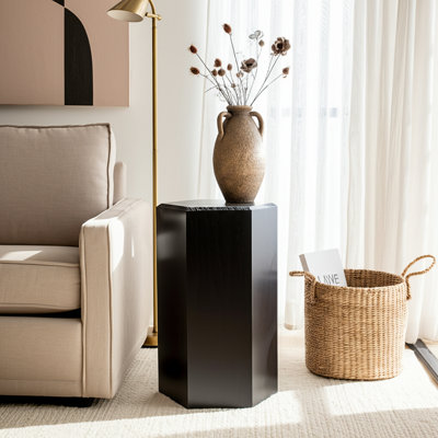 Table d'appoint en bois de manguier et en pierre Modern Modern