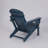 HDPE Folding Adirondack Chair with Cup Holder - Navy Blue-1371452896