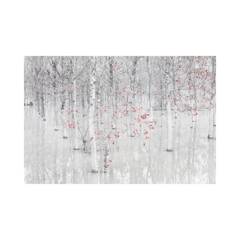 Rouge et blanc par Fiorenzo Carozzi - Estampe numérique sur toile tendue avec châssis, H 8 po x l 12 po x P 0,75 po