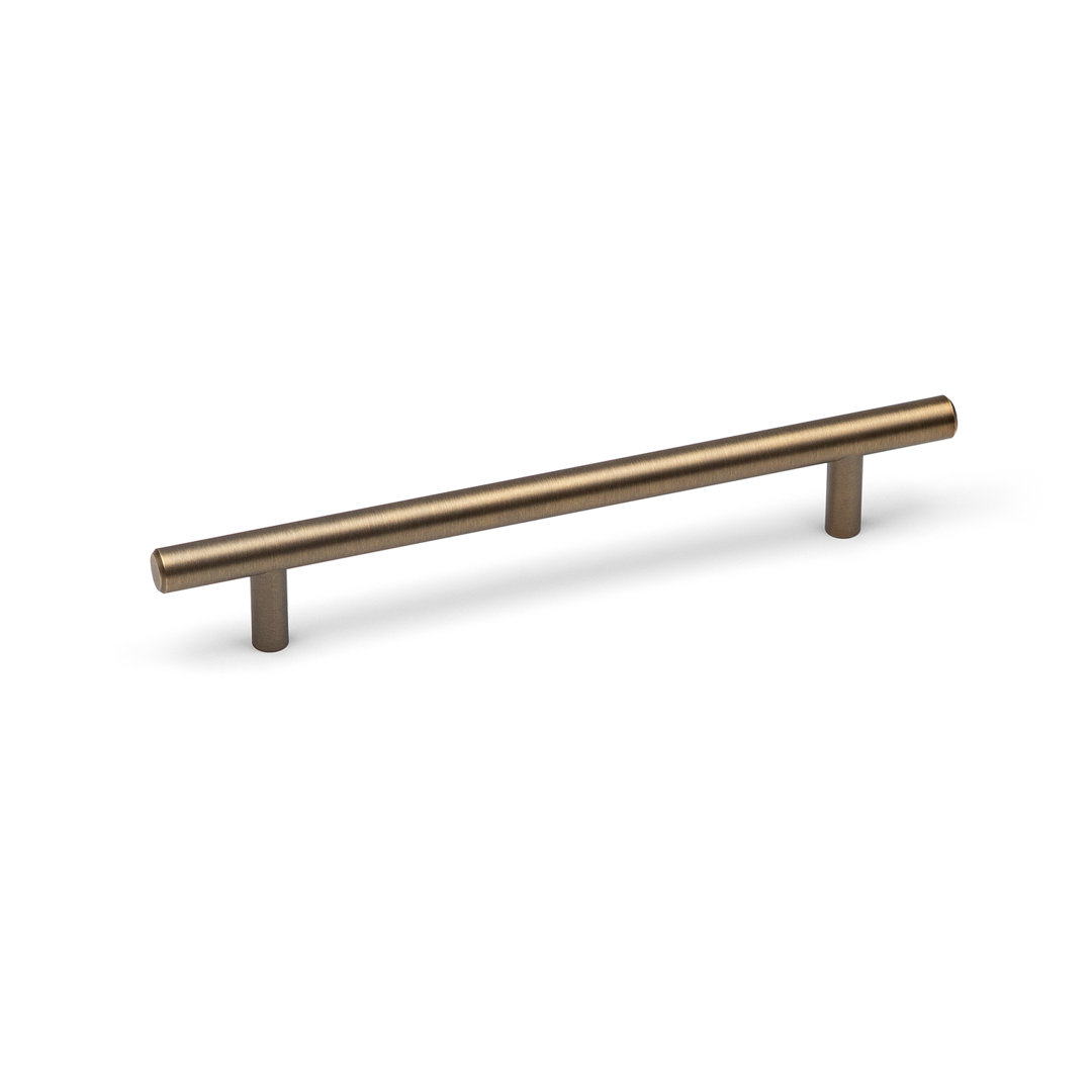 (160Mm Handle) Antique Brushed Dark Brass Slimline T-Bar Cabinet Handle - Image 5