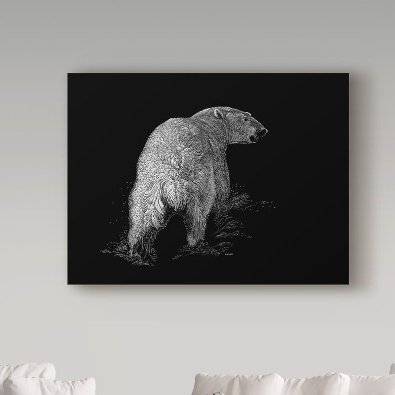 «Polar Bear Portrait» par Hollifield, reproduction de peinture à l'acrylique sur toile tendue, H 24 po x l 32 po x P 2 po