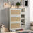 Bohemia Style Shoe Cabinet With 3 Rattan Flip Drawers, 3 Square Shelves And 1 Storage Drawer And Key Hooks-691901477