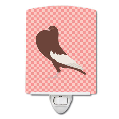 English Pouter Pigeon Check Ceramic Night Light