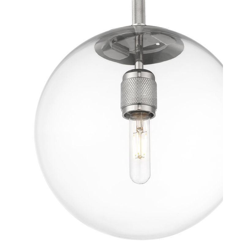 Luminaire suspendu 1 lumière Sola, Noir mat, Nickel poli, Beige