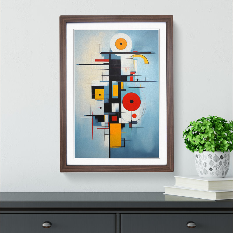 Single Picture Frame Print on Wood, 46cm H x 34cm W, Walnut Framed