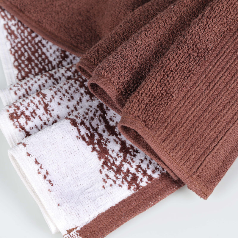 Essuie-mains en marbre massif 100% coton 500 g / m² à séchage rapide Kreager 500 g / m², Brun, Essuie-mains - paquet de 6