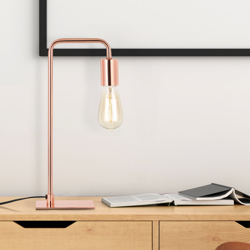 Lampe de bureau Shontee, Or rose, H 16,1 po x l 5,5 po x P 4,9 po