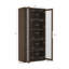 Bibliothèque moderne à 5 tablettes H 79 "x l 38" avec portes en verre noyer Rivington-116164062