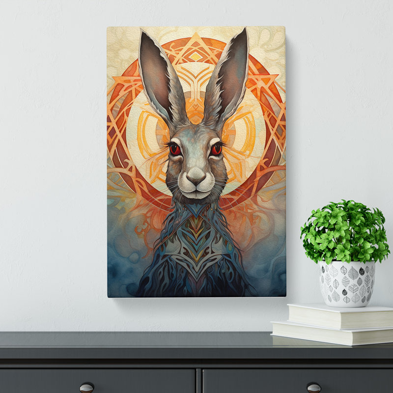 Hare Symbolism - No Frame Print, 76cm H x 50cm W x 3cm D