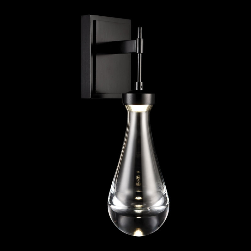 Veridian Steel LED Armed Sconce, Satin Brushed Black