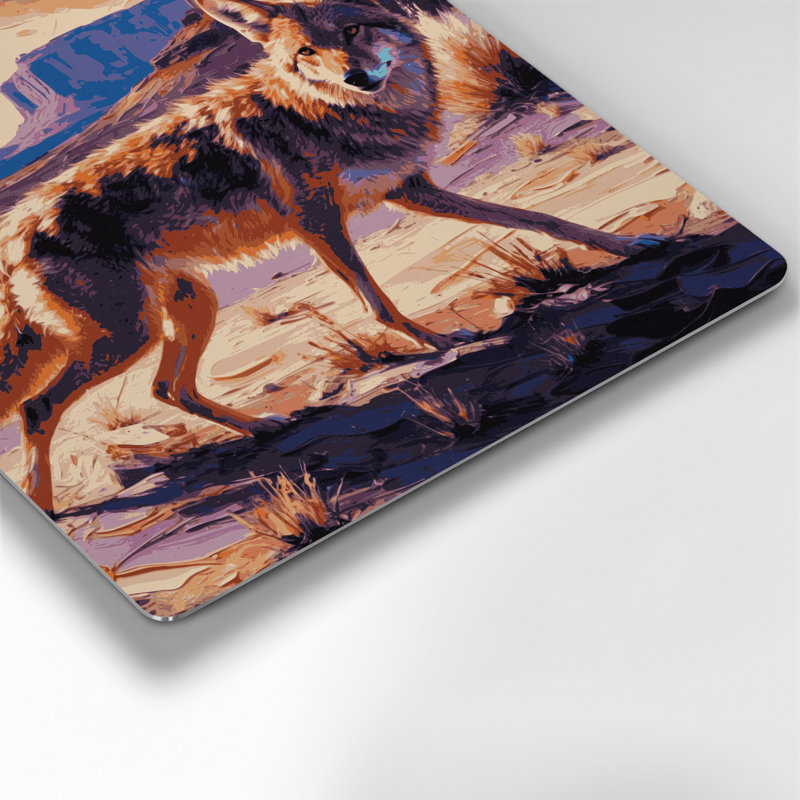 «Southwestern Animals» Coyote 12, art mural en métal mauve, H 144 po x l 144 po x P 0,05 po