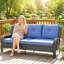 Canapé d'extérieur 3 places avec coussins Rattan-1373873569