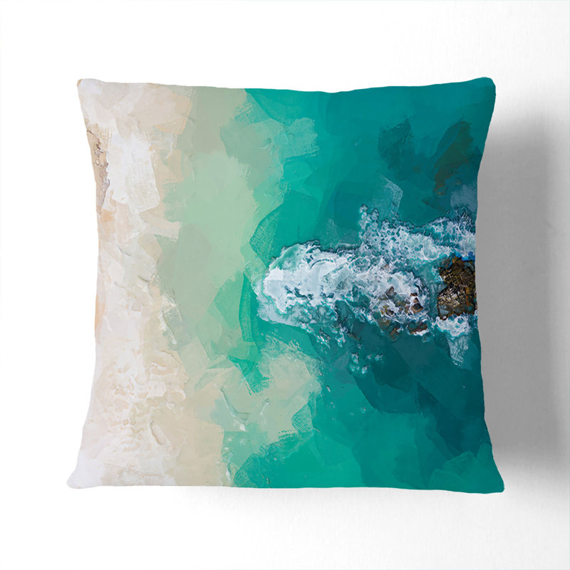 Dominican Republic Beach In Abstract Abstract Square Throw Cushion, Black, 55cm H x 55cm W x 20cm D