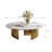 35.43" Round Modern Coffee Table with Sintered Stone Top & Rust-Resistant Metal Legs - Minimalist Luxury Design for Small Spaces, Living Room, Apartment - Easy Assembly