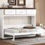 Lit simple blanc, 3 tiroirs pour le rangement et la structure, peu encombrant, lit de performance de longue durée en blanc, amplement construit, facile à monter