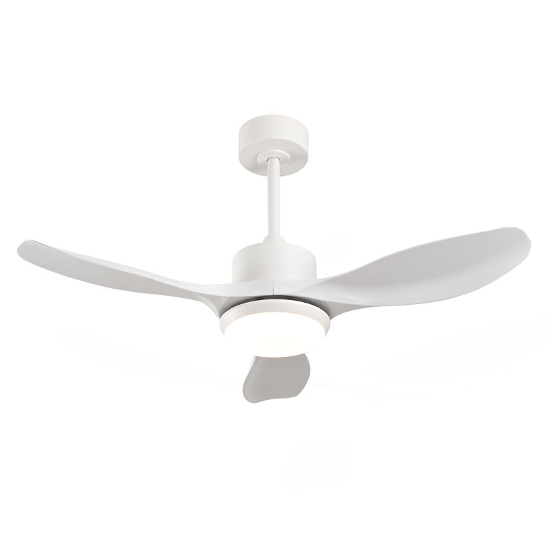 Le ventilateur de plafond blanc moderne le plus vendu de 42 pouces avec lumière, comprend 3 pales en plastique ABS, une télécommande, un moteur à courant continu réversible et un éclairage à DEL à intensité variable.